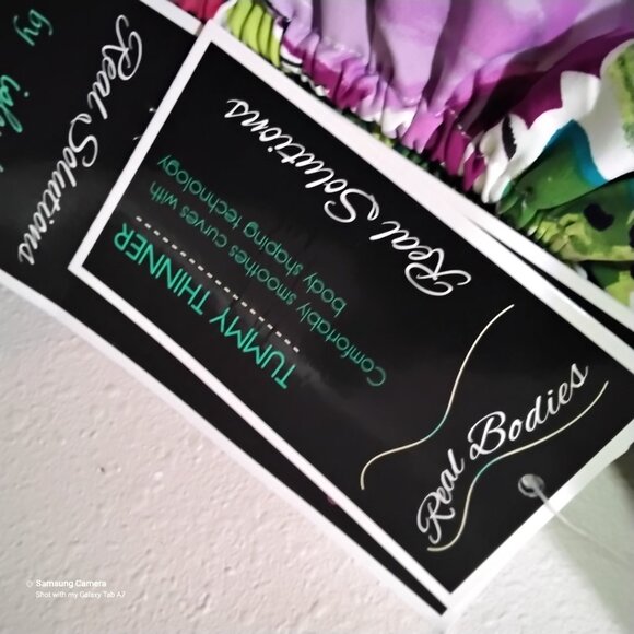 Real Bodies Real Solutions Green & Purple Tummy Thinner Tankini Top NWT 12 Tall - Picture 2 of 4